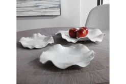 Abella Ceramic Wall Art In Blue, Set Of 3