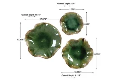 Abella Ceramic Wall Art In Blue, Set Of 3