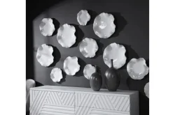 Abella Ceramic Wall Art In Blue, Set Of 3