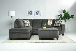Abinger Sofa Tux Chaise Sectional In Smoke, Left Facing