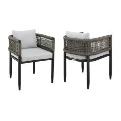 Alegria Outdoor Side Chair In Light Gray, Set Of 2