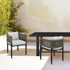 Alegria Outdoor Side Chair In Light Gray, Set Of 2