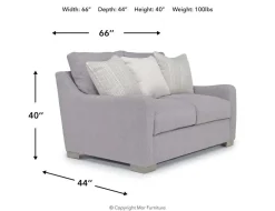 Alice Loveseat In Bellevue Platinum