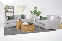 Alice Sofa & Loveseat In Bellevue Platinum