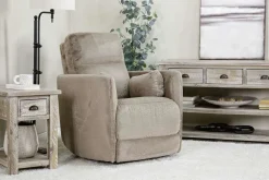Alpaca Swivel Gliding Recliner In Badgley Hemp