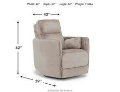 Alpaca Swivel Gliding Recliner In Badgley Hemp