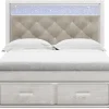 Altyra Panel Bed W/ Storage In Pearl White, Queen