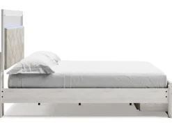 Altyra Panel Bed W/ Storage In Pearl White, Queen
