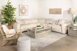 Amara 6 Piece 2 Power Sectional W/ 2 Power Armless Recliner In Tasmin Granite