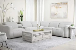 Amara 6 Piece 2 Power Sectional In Tasmin Granite