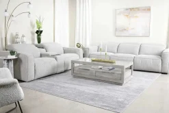 Amara 2 Power Console Loveseat In Tasmin Granite