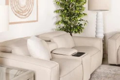 Amara 2 Power Console Loveseat In Tasmin Granite