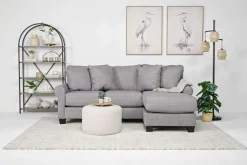 Amelia Crypton Performance Sofa Chaise In Nomad Snow, Down