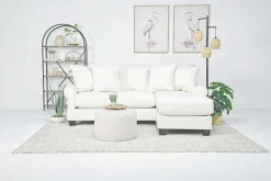 Amelia Crypton Performance Sofa Chaise In Nomad Snow, Down