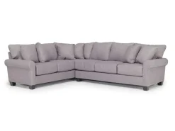 Amelia Crypton Performance Tux Sofa Sectional In Nomad Slate, Left Facing