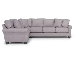 Amelia Crypton Performance Tux Sofa Sectional In Nomad Slate, Left Facing