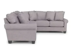 Amelia Crypton Performance Tux Sofa Sectional In Nomad Slate, Left Facing
