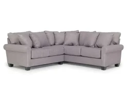 Amelia Crypton Performance Tux Loveseat Sectional In Nomad Slate, Left Facing