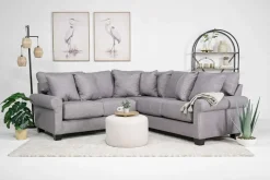 Amelia Crypton Performance Tux Loveseat Sectional In Nomad Slate, Left Facing
