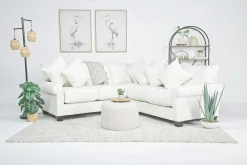 Amelia Crypton Performance Tux Loveseat Sectional In Nomad Slate, Left Facing