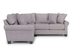 Amelia Crypton Performance Tux Loveseat Sectional In Nomad Slate, Left Facing