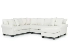 Amelia Crypton Performance Sofa Chaise Sectional In Nomad Slate, Left Facing