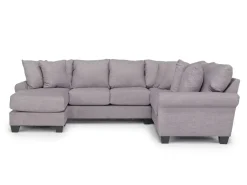 Amelia Crypton Performance Sofa Chaise Sectional In Nomad Slate, Left Facing