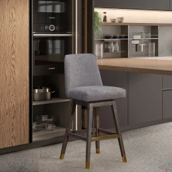 Amelia Swivel Barstool In Mocha