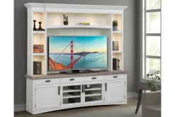 Americana 4 Piece Entertainment Center In White