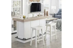 Americana Bar Height Dining Table & 2 Stools In Cotton