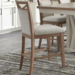 Americana Counter Height Side Chair In Cotton, Set Of 2