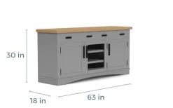 Americana Media Console In Gray, 63 Inch