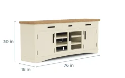 Americana Media Console In Gray, 63 Inch