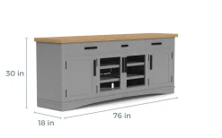 Americana Media Console In Gray, 63 Inch