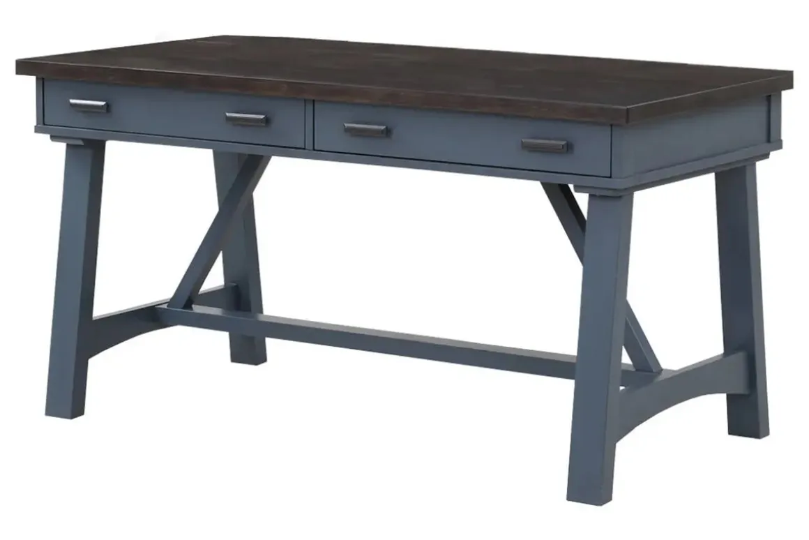 Americana Office Desk In Blue, 60 Inch