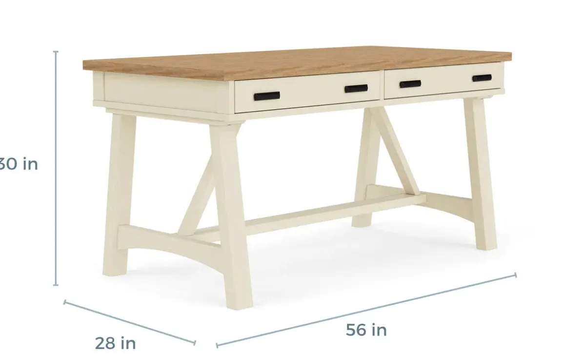 Americana Office Desk In Blue, 60 Inch