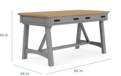 Americana Office Desk In Blue, 60 Inch