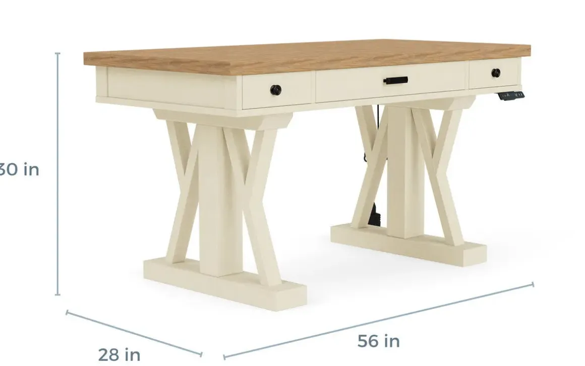 Americana Office Desk In Blue, 60 Inch