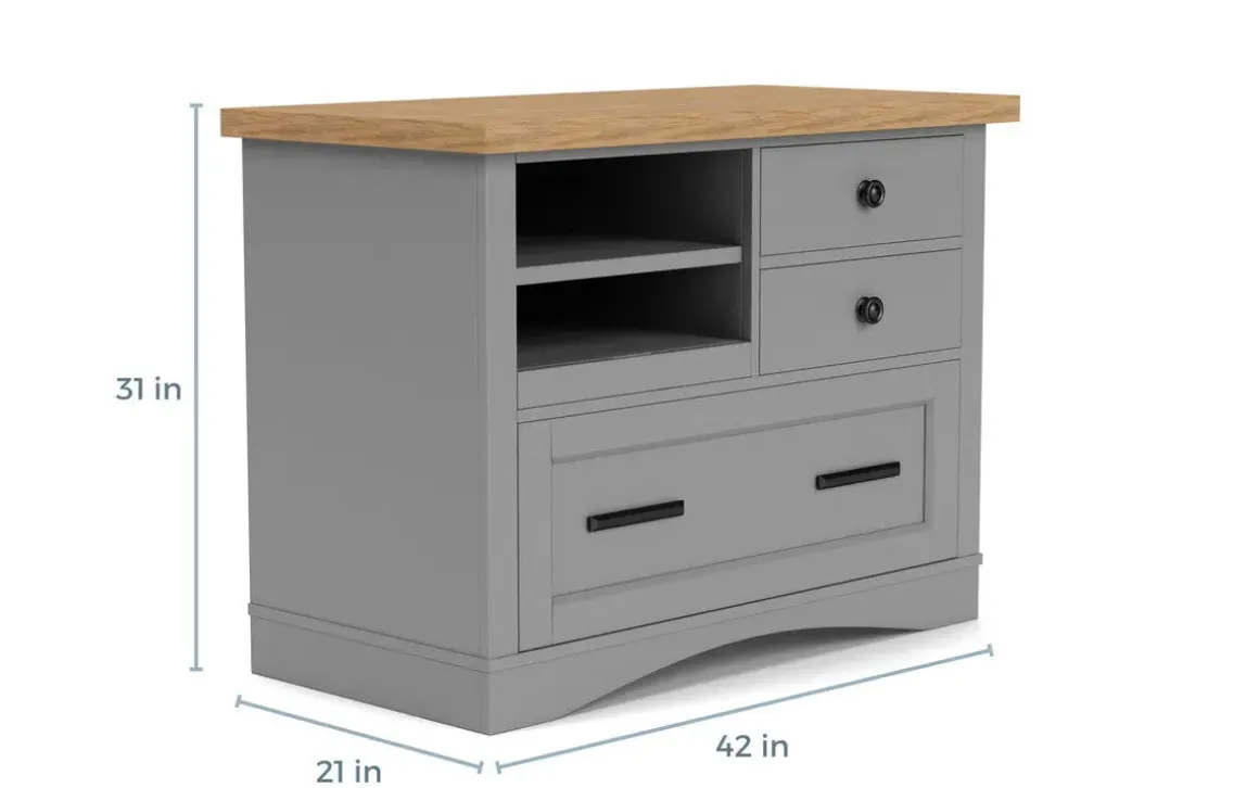 Americana Power File Cabinet In Gray