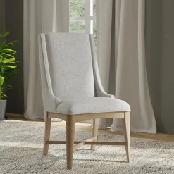 Americana Upholstered Arm Chair In Cotton, Set Of 2