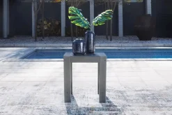 Amora Outdoor End Table In Charcoal