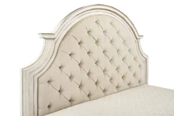 Anastasia Upholstered Panel Bed In Antique Bisque, Queen