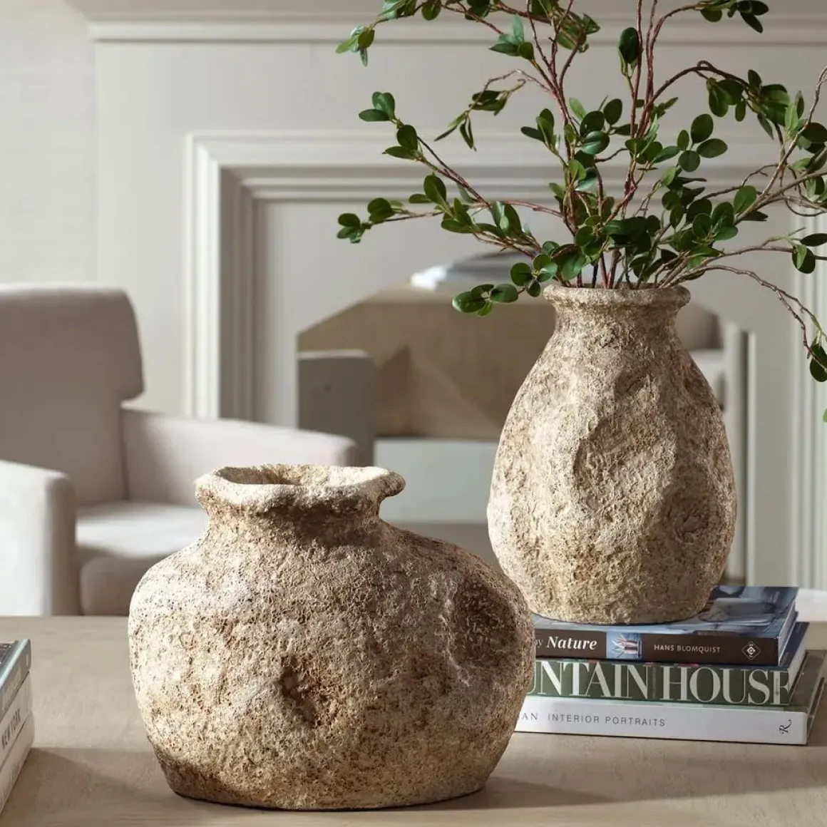 Ancient Echos Vase In Brown, Set Of 2