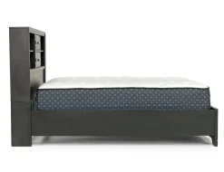 Andes Bookcase Bed W/ Storage In Charcoal, Twin