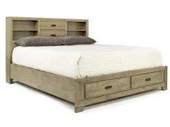 Andes Bookcase Bed W/ Storage In Charcoal, Twin