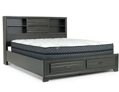Andes Bookcase Bed W/ Storage In Charcoal, Twin