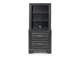 Andes Nightstand & Hutch In Charcoal