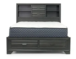 Andes Wall Bed, Dresser & Mirror In Charcoal, Twin