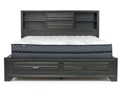 Andes Wall Bed, Dresser & Mirror In Charcoal, Twin