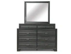 Andes Wall Bed, Dresser & Mirror In Charcoal, Twin